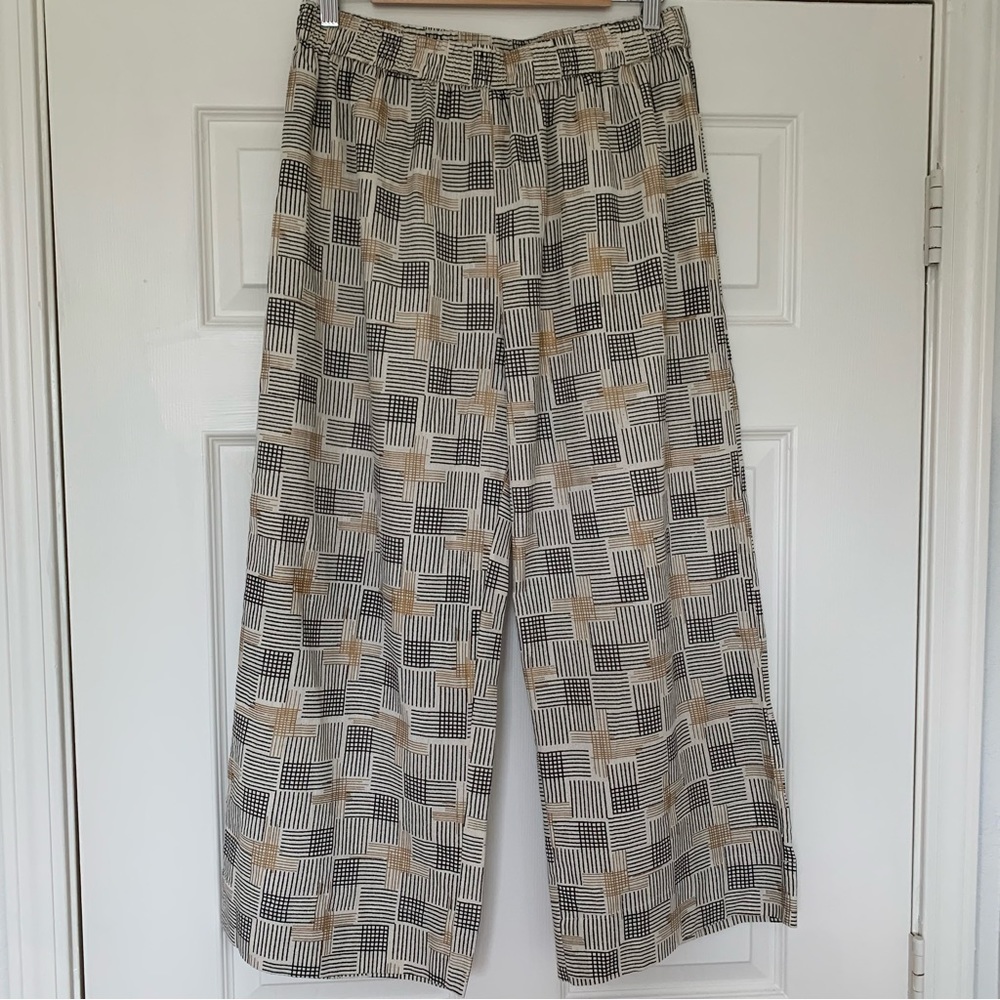UTSA Cotton Linen Blend High Waist Wide Leg Safari Pants